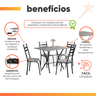 Conjunto de Mesa Itália New com 4 Cadeiras 1,00m Artefamol Dark/granito - 5