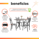 Ver imagem 5 de Conjunto de Mesa Itália New com 4 Cadeiras 1,00m Artefamol Dark/granito