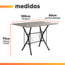 Conjunto de Mesa Itália New com 4 Cadeiras 1,00m Artefamol Dark/granito - 3