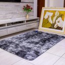 Ver imagem 2 de Tapete Sala 2,00 x 1,40 M Felpudo Shaggy Peludo Cinza Mesclado