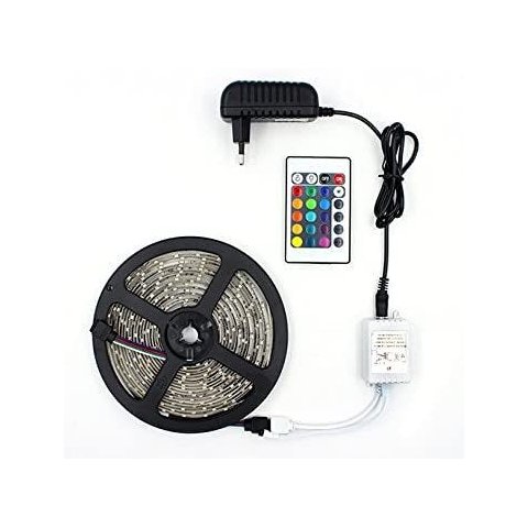 FITA LED RGB 5 M 3528 IP65 COM FONTE E CONTROLE-