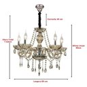 Ver imagem 4 de LUSTRE CANDELABRO 5 BRAÇOS CRISTAL AMBAR MARIA TEREZA