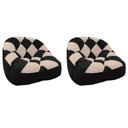 Ver imagem 1 de Kit 02 Poltrona Paloma Escritório Sala Pé Plástico Suede Preto e Suede Bege Rosado - Dominic Decor