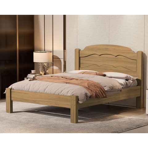 Cama Casal Lais 100% Mdf para Colchão 188x138 Cm - Sofisticada - Basoto:amendoa