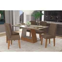 Conjunto Sala de Jantar Mesa Alana 6 Cadeiras Milena Cimol - 1 Conjunto Sala de Jantar Mesa Alana 6 Cadeiras Milena Cimol - 1