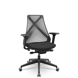 Cadeira Escritório Presidente Tela Bix-x+ Autocompensador Slider Braços 4d Shift Plaxmetal Preta