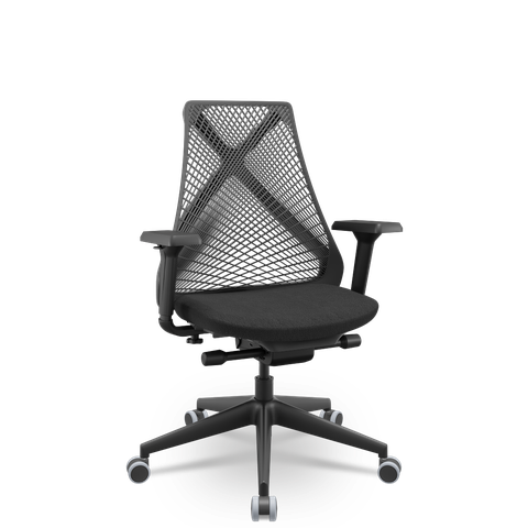 Cadeira Escritório Presidente Tela Bix-x+ Autocompensador Slider Braços 4d Shift Plaxmetal Preta