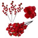 Ver imagem 5 de Kit 18 Flores Sakura Vermelha Artificial para Casamento Festa e Ambientes