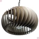 Ver imagem 1 de Lustre Luminária Pendente de Madeira Mdf Mod. Sophia Pq Inclinado Tabaco Montado