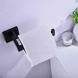 Kit Acessórios para Banheiro Aço Inox Acabamento Quadrado Preto Black Fosco 4 Peças - 9