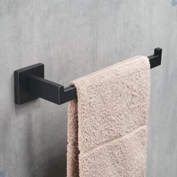 Kit Acessórios para Banheiro Aço Inox Acabamento Quadrado Preto Black Fosco 4 Peças - 12