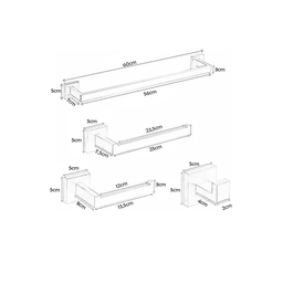Kit Acessórios para Banheiro Aço Inox Acabamento Quadrado Preto Black Fosco 4 Peças - 10