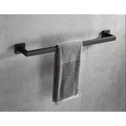 Kit Acessórios para Banheiro Aço Inox Acabamento Quadrado Preto Black Fosco 4 Peças - 4