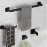 Kit Acessórios para Banheiro Aço Inox Acabamento Quadrado Preto Black Fosco 4 Peças - 13