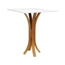 Ver imagem 1 de Mesa Bistrô Valencia Madeira Maciça e Tampo Quadrado - Amêndoa - Tampo 80x80 Laqueado Branco