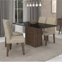 Ver imagem 1 de Conjunto Sala de Jantar Mesa Tampo em Vidro Rafaela 4 Cadeiras Milena Cimol