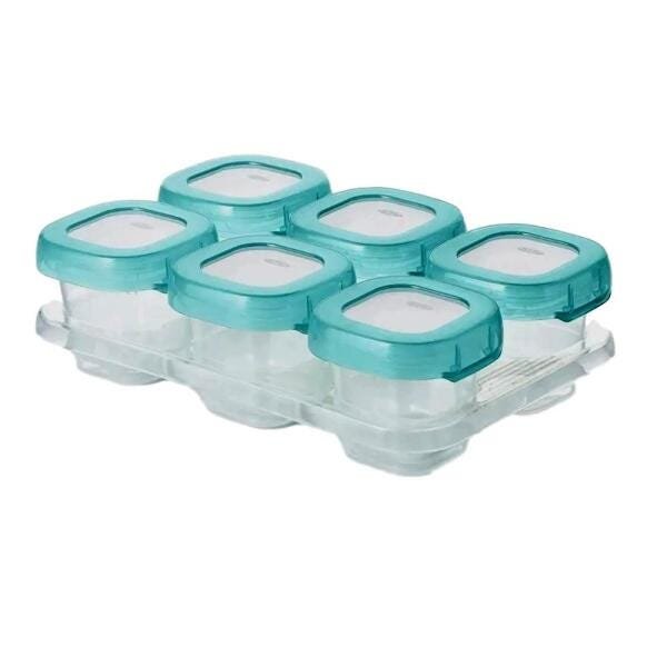 Potes Para Congelar Papinha De Bebe OXO Tot Kit Azul Com 6 Unidades