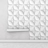 Papel De Parede 3D Laminado Branco Para Quarto - 1