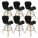 Ver imagem 1 de Kit 6 Banquetas Slim Eiffel Wood Estofada