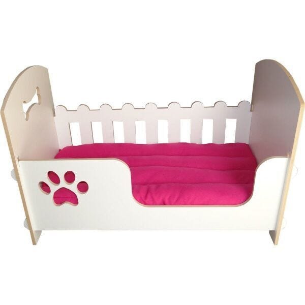 Berço cama de luxo para cães de porte médio - Rosa - 4