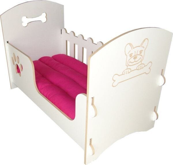 Berço cama de luxo para cães de porte médio - Rosa - 5