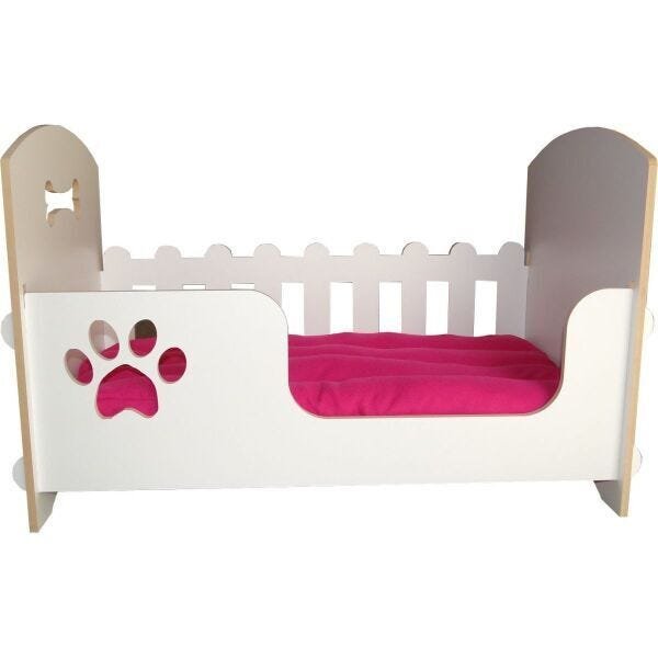 Berço cama de luxo para cães de porte médio - Rosa - 3