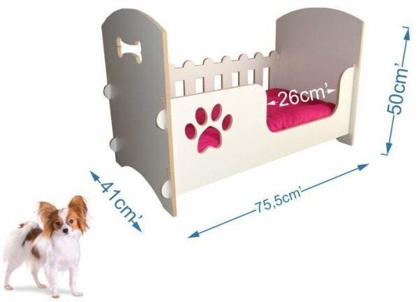 Berço cama de luxo para cães de porte médio - Rosa