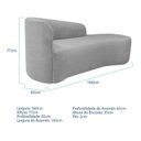 Ver imagem 3 de Recamier Curvo Orgânico 160cm 2 Lugares Lado Direito para Sala de Estar em Linho Paris