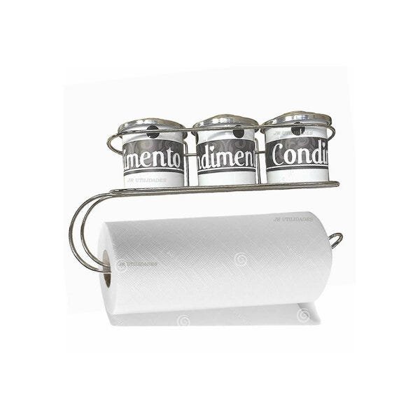 Kit Condimento Potes Tempero Papel toalha Branco 002 - 1
