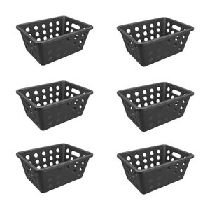 Kit 6 Caixas Organizadoras 18x14x8cm com Alça Cesto Plástico Coza Organizador
