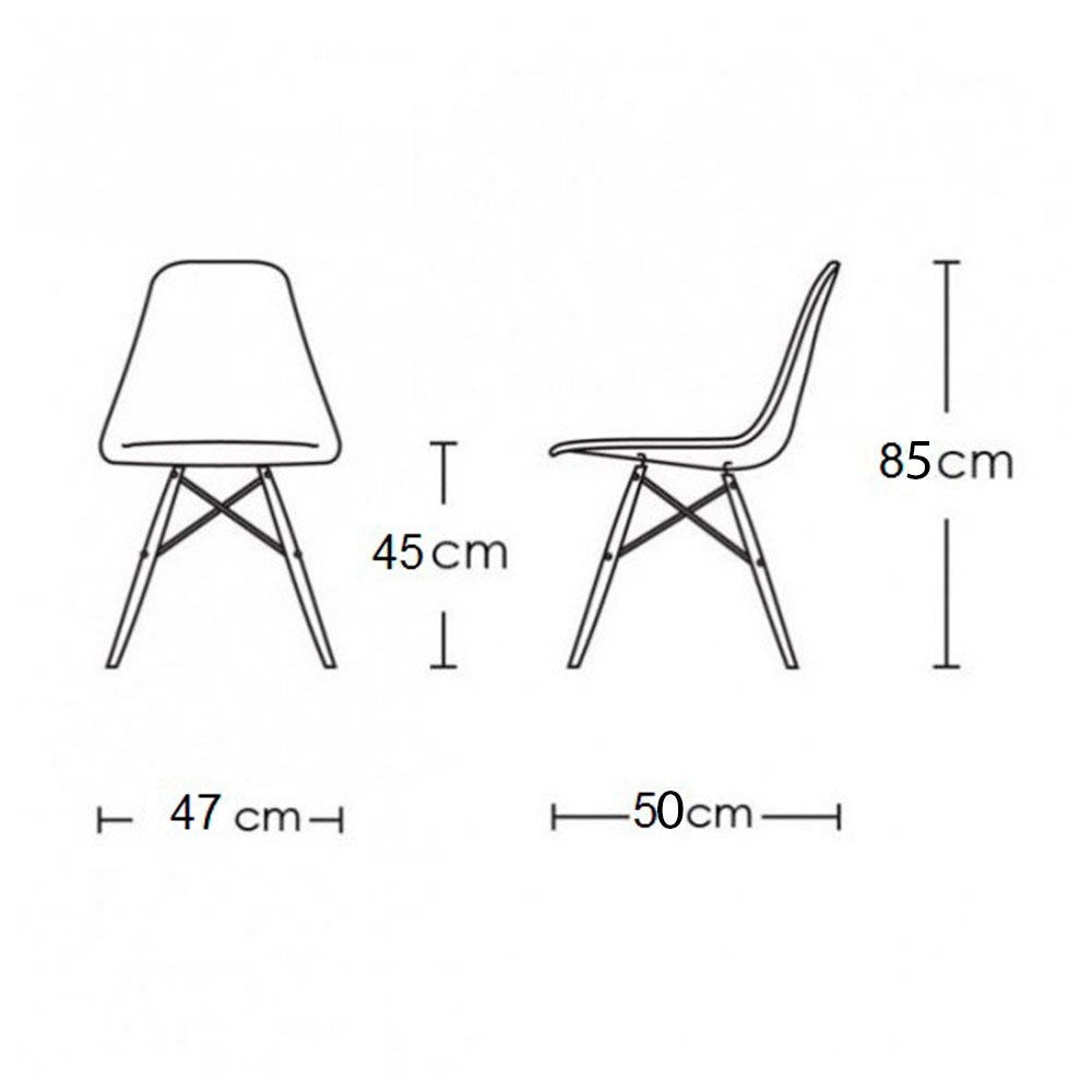 Mesa de Jantar Redonda 90cm Preta Clips 3 Pés com 4 Cadeiras Eames Eiffel Pretas Ferro Preto - 6