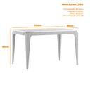 Ver imagem 3 de Mesa de Jantar para 4 Lugares 1,20m Tampo Mdf com Vidro Aurea Ypê/off White - New Ceval