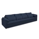Ver imagem 2 de Sofá Retrátil Manual Sala de Estar Nolan Bipartido 414cm Conforto Premium em Couro Azul Marinho G58