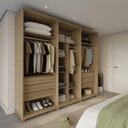 Ver imagem 2 de Guarda Roupa Casal 6 Portas com Espelho 100% MDF Dayton 274cm - Carvalho Off White