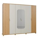 Ver imagem 3 de Guarda Roupa Casal 6 Portas com Espelho 100% MDF Dayton 274cm - Carvalho Off White