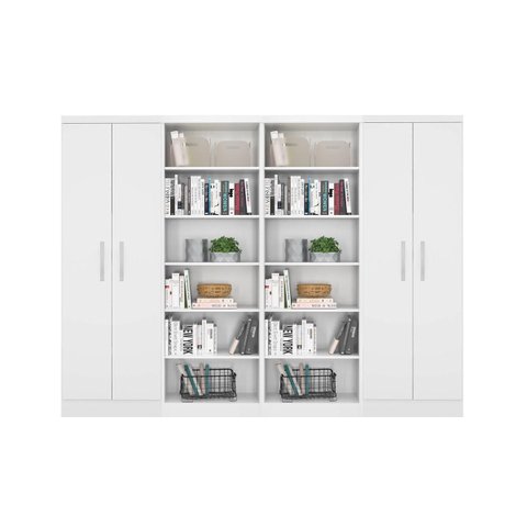 Estante com Livreiro e Multiuso Branco - FdECOR