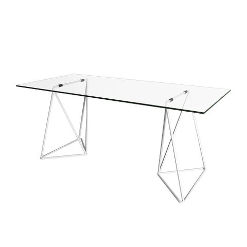 Mesa de Escritório Cavalete Arame Bela Vista Branco