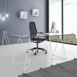 Mesa de Escritório Cavalete Arame Bela Vista Branco - 3