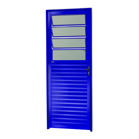 Porta Alumínio Basculante 80 Dir L25 V.Boreal Azul Brimak