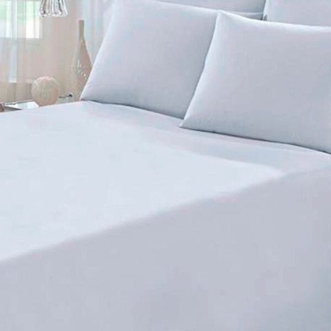 Lençol Branco Avulso Casal com Elástico (138x188cm) Cyrstal