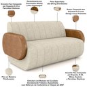 Ver imagem 4 de Sofá 2 Lugares Sala Living Orgânico 168cm Fávara K01 Couríssimo Whisky Linho Champanhe - Lyam Decor