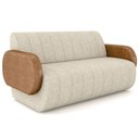 Ver imagem 1 de Sofá 2 Lugares Sala Living Orgânico 168cm Fávara K01 Couríssimo Whisky Linho Champanhe - Lyam Decor