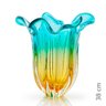 Vaso Em Cristal Murano Esmeralda E Âmbar São Marcos - 2