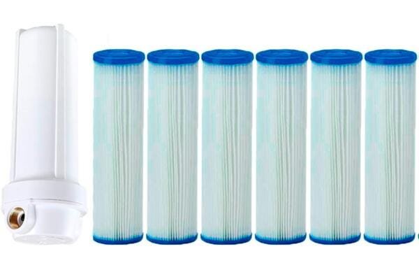 Kit Filtro Água Caixa Da Água, Com 6 Refil Lavável 5Micra - 1