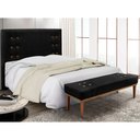 Ver imagem 2 de Kit Cabeceira e Calçadeira Recamier Queen 1,60m Gênova Suede Preto - Pallazio