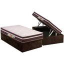 Ver imagem 1 de Cama Box Baú Solteiro: Colchão Ortopédico Polar D28 Orthoface Vip + Base Crc Suede Brown (88x188)