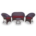 Ver imagem 1 de Conjunto de Sofá Fibra Sintética Bali Promo - 1 Sofá 2L + 2 Poltronas + 1 Mesa Centro - Tecido Duna 