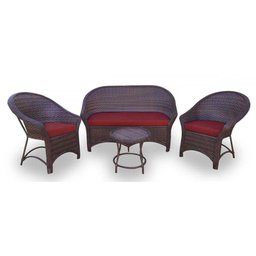 Conjunto de Sofá Fibra Sintética Bali Promo - 1 Sofá 2L + 2 Poltronas + 1 Mesa Centro - Tecido Duna  - 1