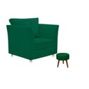 Ver imagem 1 de Conjunto 01 Poltrona Lisboa Decorativa + 01 Puff Redondo Decorativo Suede