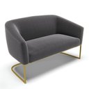 Ver imagem 7 de Sofá Namoradeira e Poltrona Base Industrial Dourado Stella Bouclê D03 - D'Rossi Cor Grafite